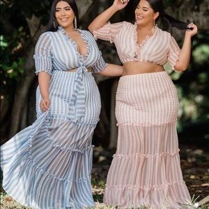Sold Stripe skirt set